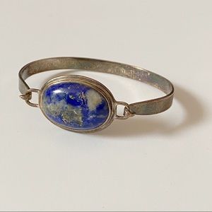 Vintage Lapis Lazuli Sterling Silver Bracelet